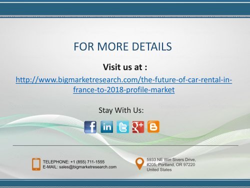 The Future of Car Rental in France to 2018: Market Profile