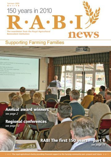 Annual award winners Regional conferences RABI The first 150 years