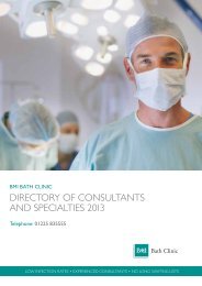 DIRECTORy OF CONSULTANTS AND ... - BMI Healthcare