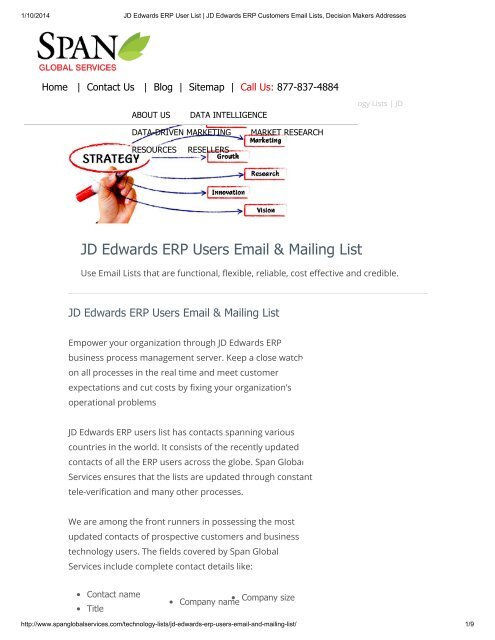 Get Prepackaged JD Edwards Customers Mailing List from Span Global Services