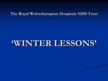 Winter Plan - The Royal Wolverhampton Hospitals NHS Trust