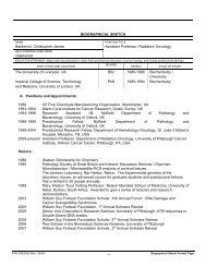 NIH Biosketch - PSTP - University of Pittsburgh