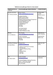 UNHS Screening Manager Network contact details