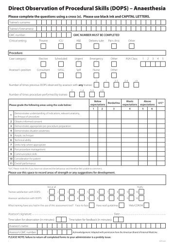 DOPS Assessment Form