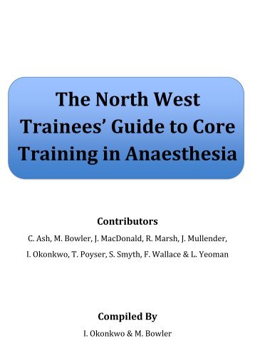 nw trainees guide to core training - North West School of Anaesthesia