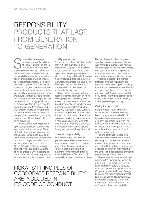 annual report 2009 - Fiskars Corporation