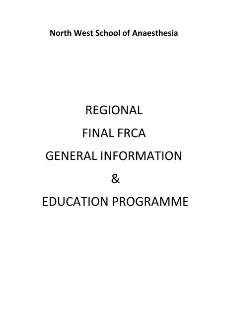regional final frca general information & education programme