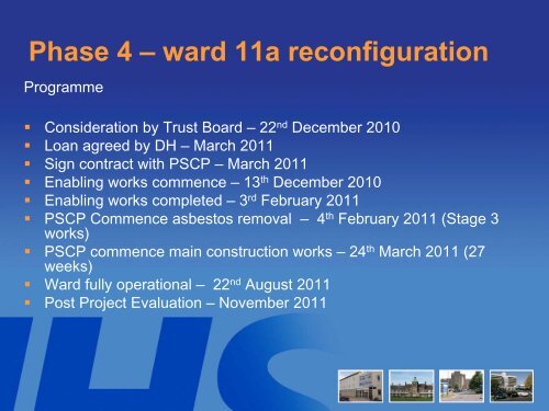 Our changing hospitals â ward 11A and mortuary FBC presentation