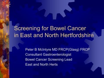 Screening for Bowel Cancer in East and North Hertfordshire