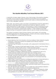 The Iolanthe Midwifery Trust Award Winners 2013