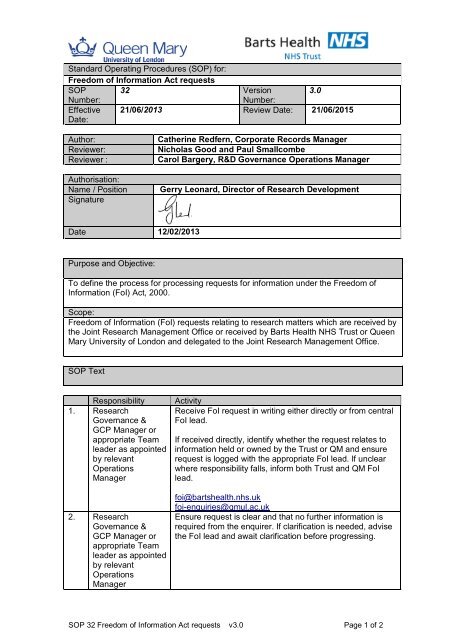 What Is A Foi Request Nhs