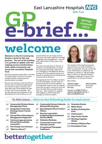 GP Newsletter - July 2012 - East Lancashire Hospitals NHS Trust