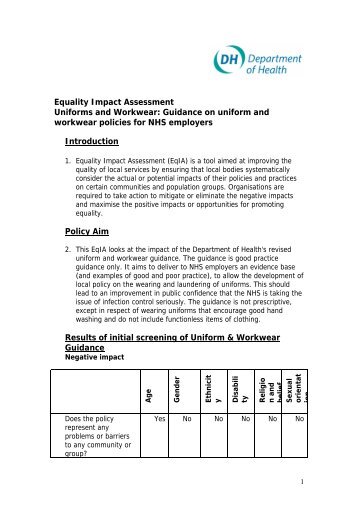 (DOH) Uniform and Workwear - East Lancashire Hospitals NHS Trust