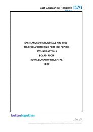 east lancashire hospitals nhs trust trust board meeting part one ...