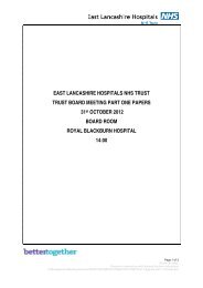 EAST LANCASHIRE HOSPITALS NHS TRUST TRUST BOARD ...