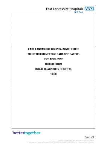 0 - East Lancashire Hospitals NHS Trust