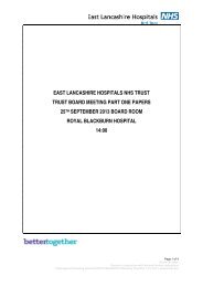 east lancashire hospitals nhs trust trust board meeting part one ...