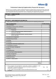 Professional Indemnity Supplementary Proposal ... - Allianz Engage