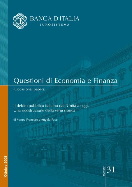 Il debito pubblico italiano dall'Unita' - Banca d'Italia