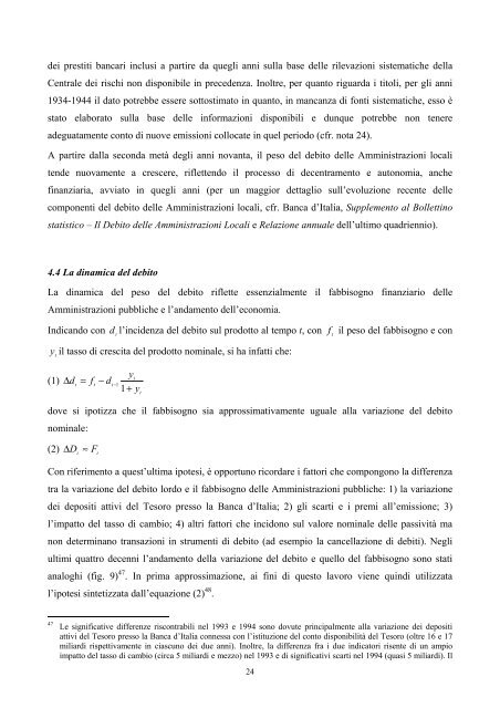 Il debito pubblico italiano dall'Unita' - Banca d'Italia