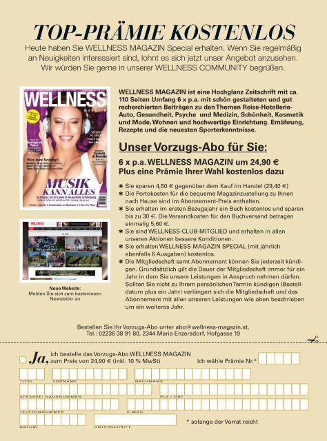 WELLNESS Magazin Special - September 2014