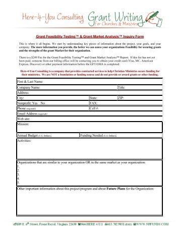 Grant Feasibility Test Form - Here-4-You Consulting