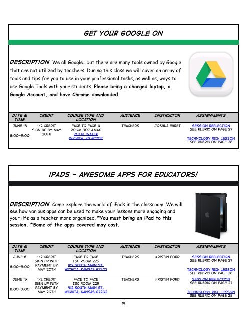 WICHITA PUBLIC SCHOOLS 2015 Summer Calendar