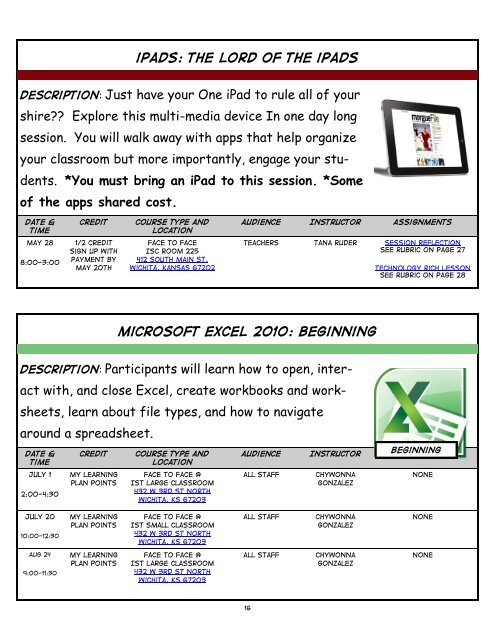 WICHITA PUBLIC SCHOOLS 2015 Summer Calendar