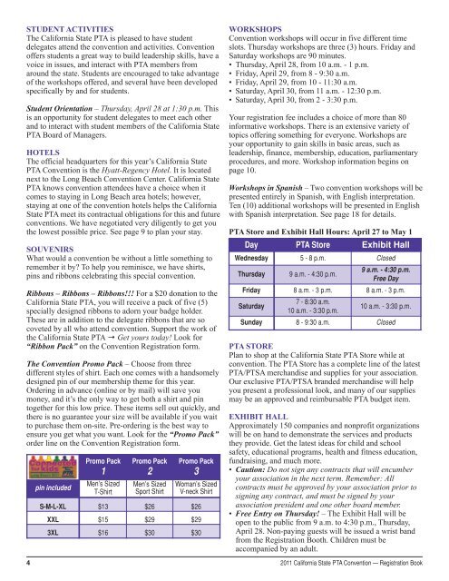 CA PTA 2011 Convention Handbook - Torrance Council of PTAs