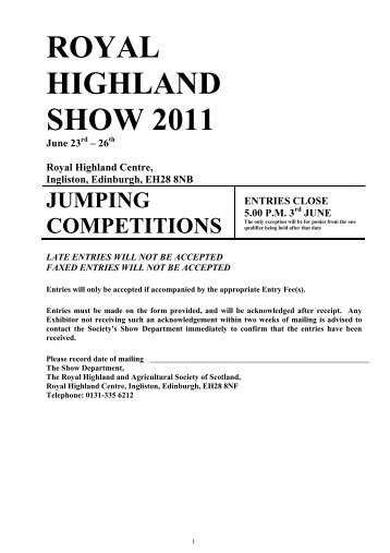 jumping competitions - Royal Highland Show
