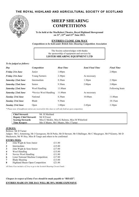 sheep shearing competitions - Royal Highland Show