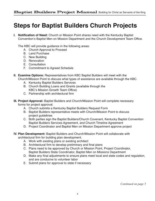 Baptist Builders/Church Covenant - Kentucky Baptist Convention