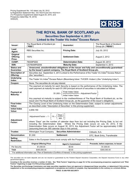 THE ROYAL BANK OF SCOTLAND plc - RBS.com