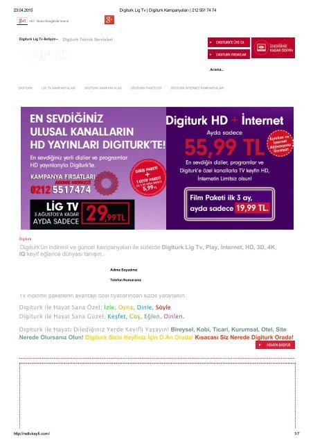 Digiturk Lig Tv Kampanyalar