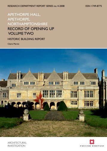 APETHORPE, NORTHAMPTONSHIRE RECORD ... - English Heritage