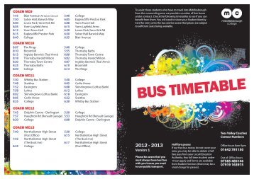 Bus Timetable 12-13 v1.indd - Middlesbrough College