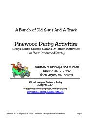 Pinewood Derby Activities Booklet - GrandPrix Race Central