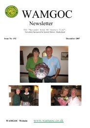 Newsletter - Wycombe Area MG Owners' Club