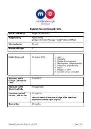 Subject Access Request Form - Middlesbrough College