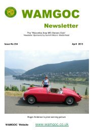 Newsletter - Wycombe Area MG Owners' Club