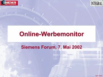 PK Siemens Online Werbemonitor - Apr 2005 - Integral Markt
