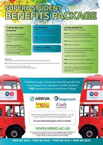 Student Benefits Package - Middlesbrough College