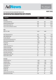 Roy Morgan Research Newspaper Readership Figures ... - AdNews