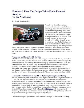 Formula 1 Race Car Design Takes Finite Element Analysis.pdf