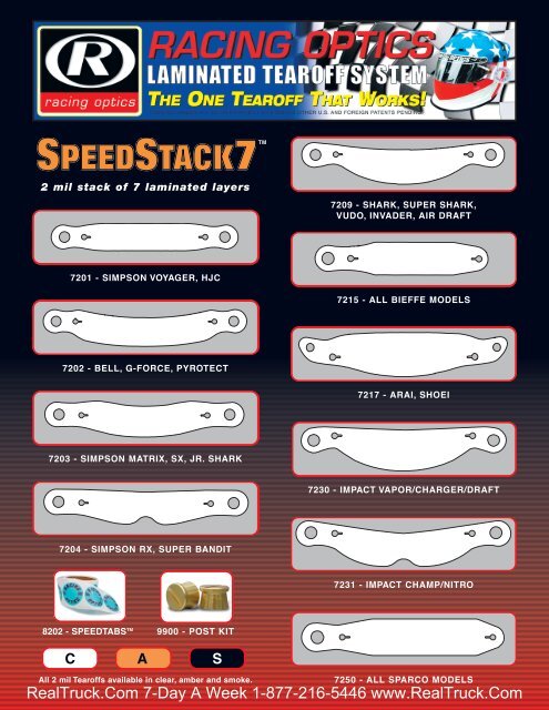 Tear-Offs - Simpson SX, Jr Shark and Shoei Tear-Offs - Simpson SX, Jr Shark and Shoei