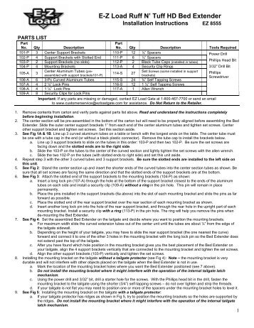 EZ Load Gate Bed Extender Installation Instructions - RealTruck.com