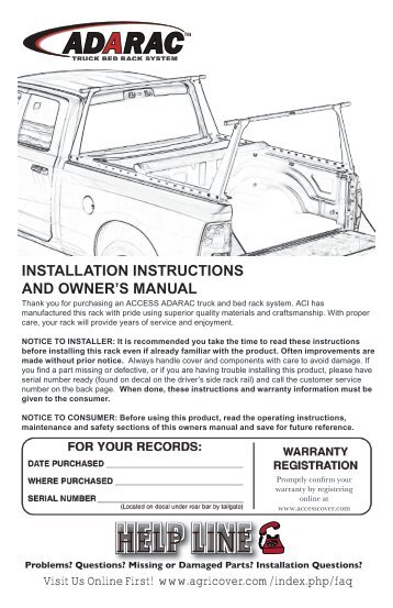 Adarac Installation Guide - RealTruck.com