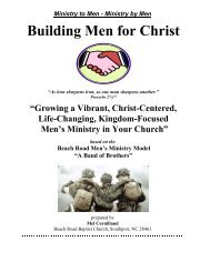 Beach Road Baptist Church Men's Ministry Manual - Baptist Men ...