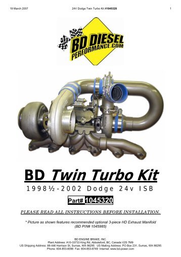 BD Twin Turbocharger Kit (24V) - RealTruck.com