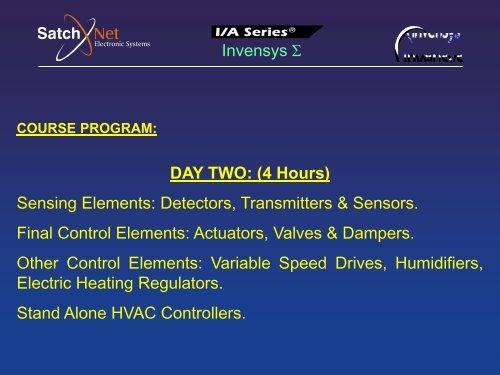 Lecture 1: Introduction to HVAC - SatchNet Electronic Systems